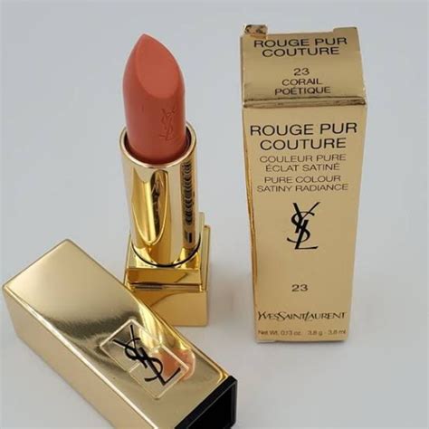 ysl rouge pur couture 23 corail poetique swatch|ysl rouge pur couture.